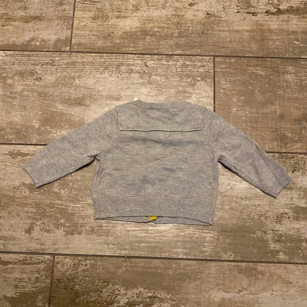 BabyGap Grey & Yellow Cardigan Sweater Size 0-3 Months